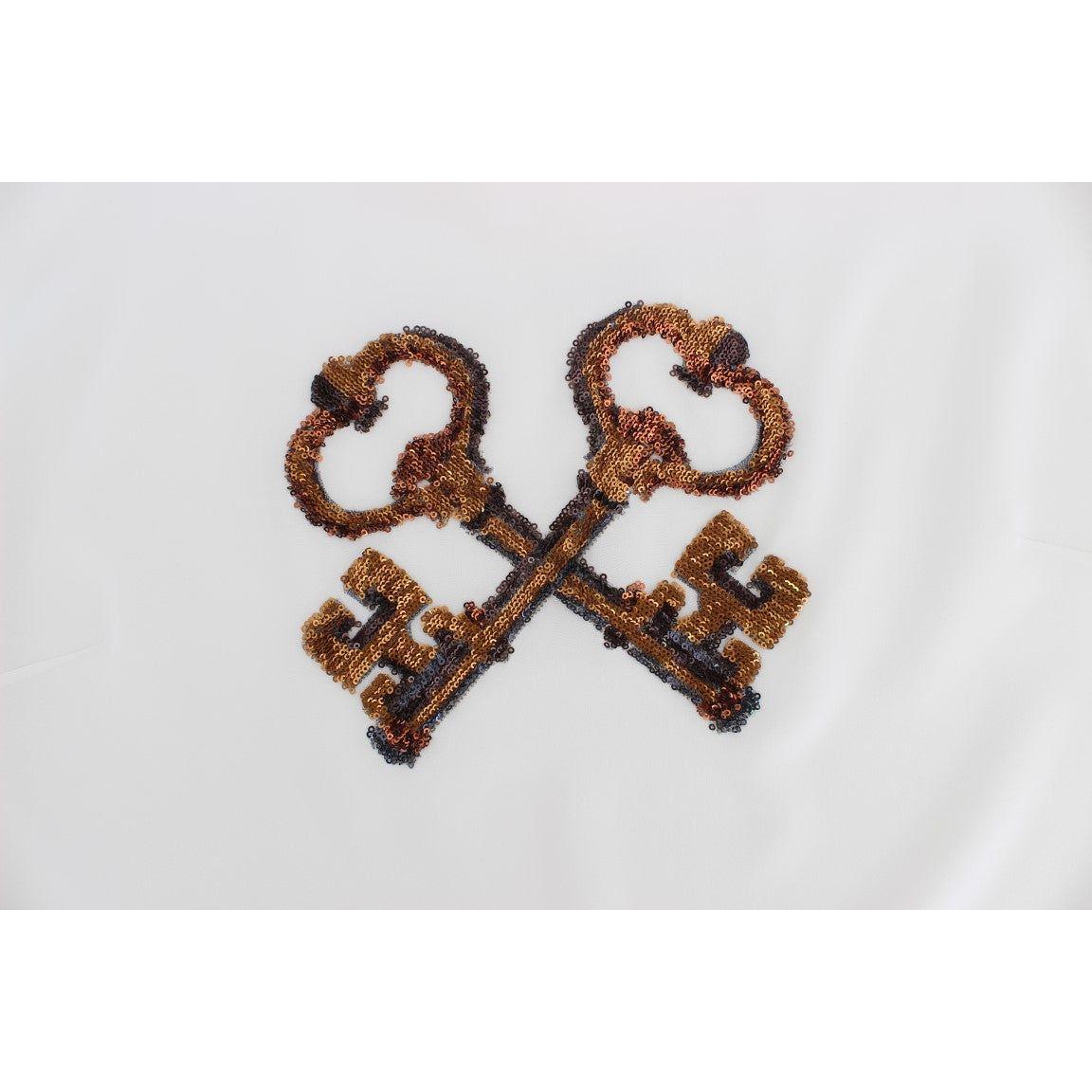 بلوزة من الحرير باللون العاجي من دولتشي آند غابانا