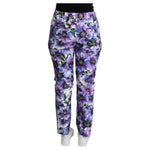 Dolce & Gabbana Purple Floral Print Tapered Cotton Pants PAN71555-42