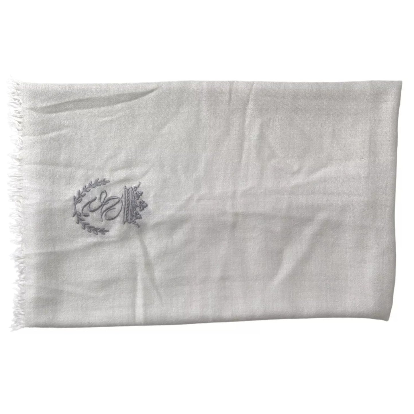 Dolce & Gabbana Gray Cashmere Wrap Shawl Fringe Scarf