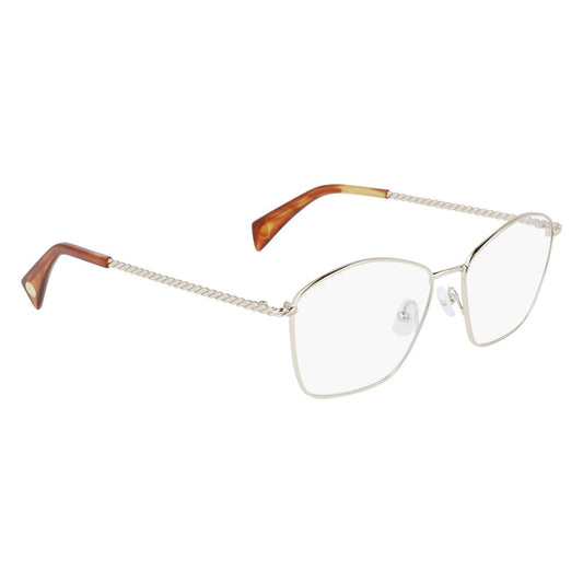 Lanvin Yellow Metal Frames for women, LNV2103-722 with clear lens, 54/16/140mm size, stylish metal design.