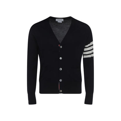 Thom Browne Blue Fleece Wool Cardigan
