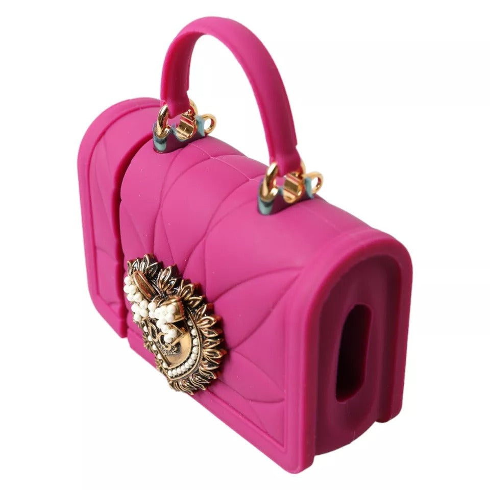 Dolce & Gabbana Pink Silicone Devotion Heart Logo Airpods Case BAG1110