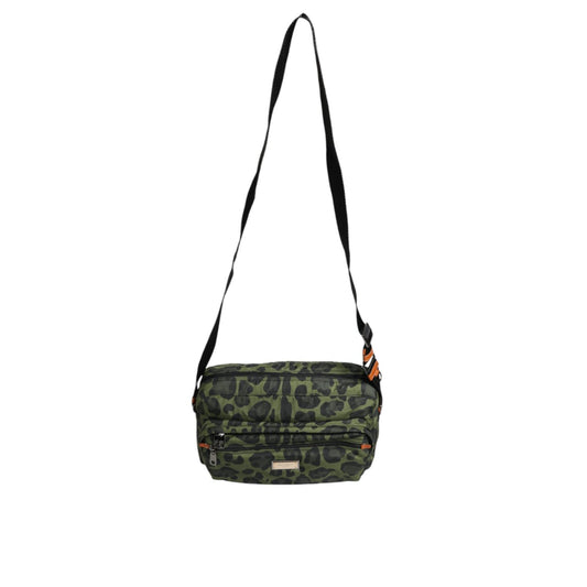 Dolce & Gabbana Green Polyester Leopard Print Shell Messenger Bag BAG4055