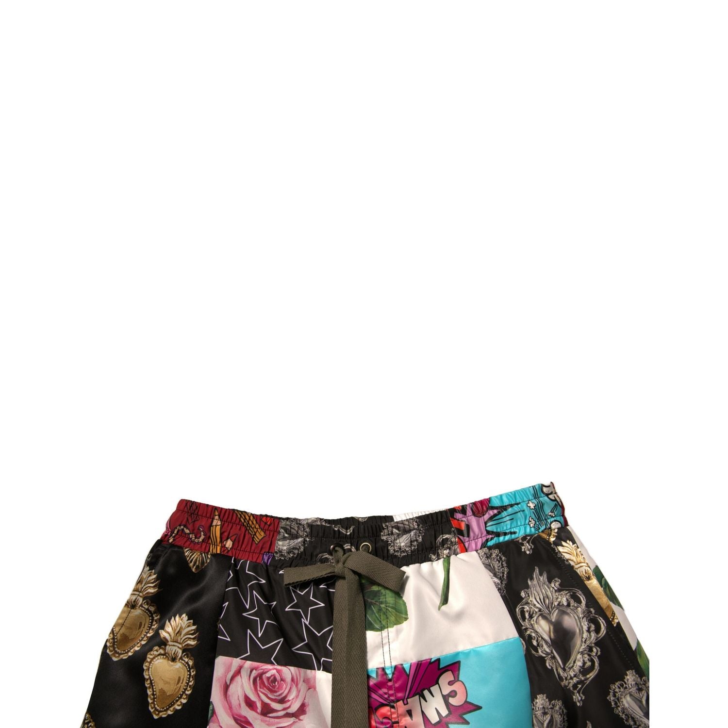Dolce & Gabbana Multicolor Patchwork Cargo Bermuda Shorts