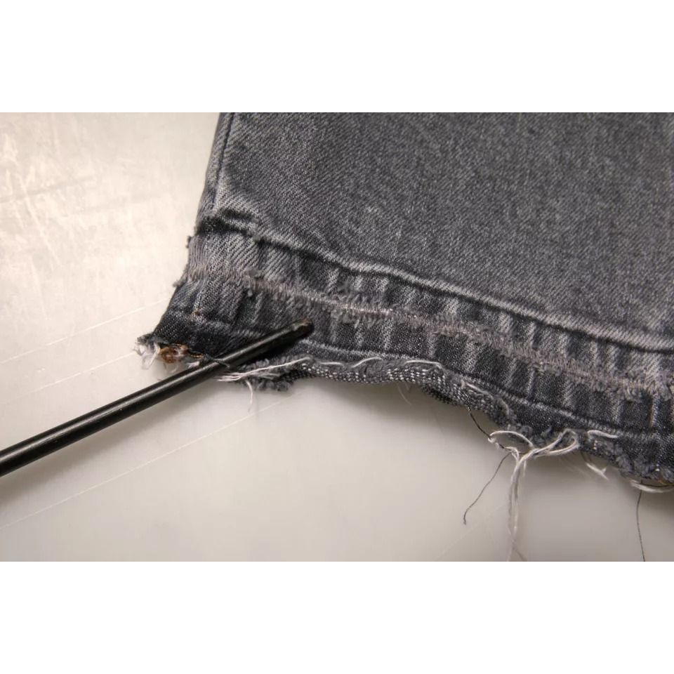 Dolce & Gabbana Gray Logo Cotton Stretch Skinny Denim Jeans