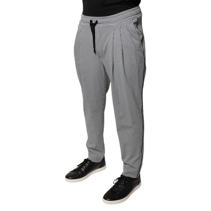 Dolce & Gabbana Black White Houndstooth Skinny Dress Pants