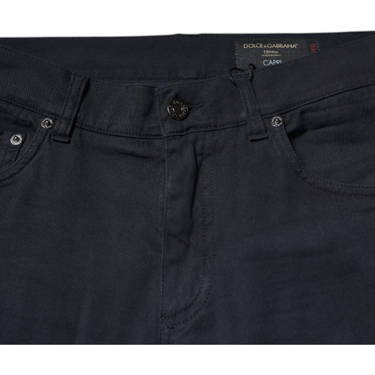 Dolce & Gabbana Black Logo Cotton Stretch Skinny Denim Jeans