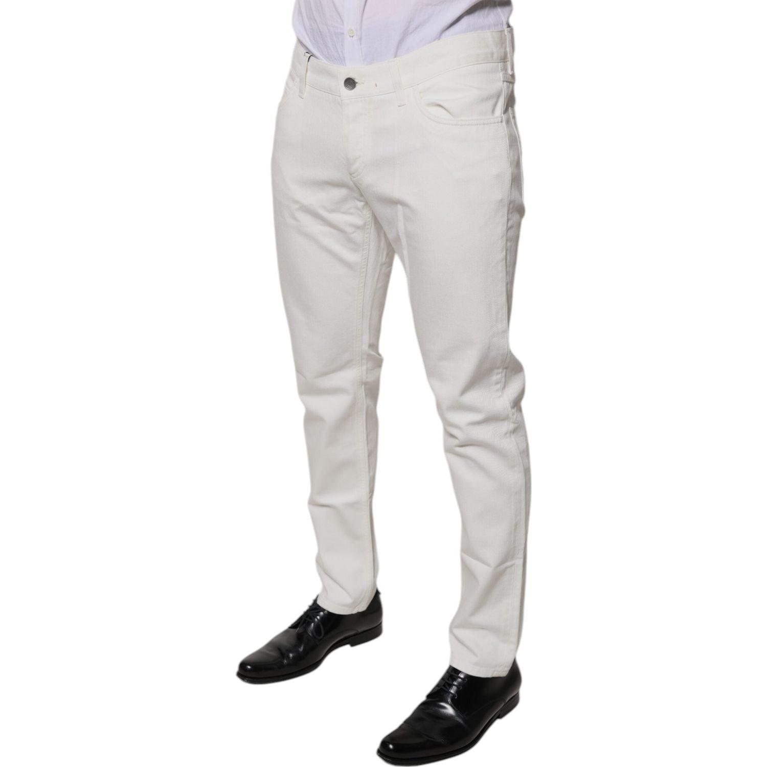 Dolce & Gabbana White Cotton Skinny Denim Jeans