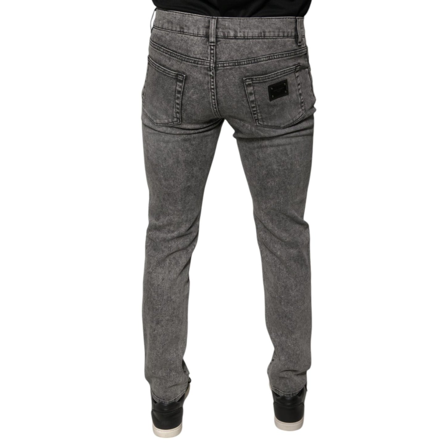 Dolce & Gabbana Gray Washed Cotton Skinny Denim Jeans