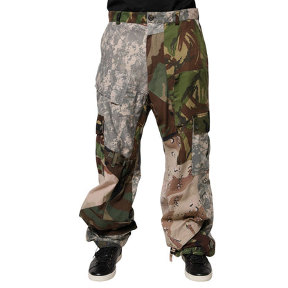Dolce & Gabbana Multicolor Patchwork Camouflage Cargo Pants
