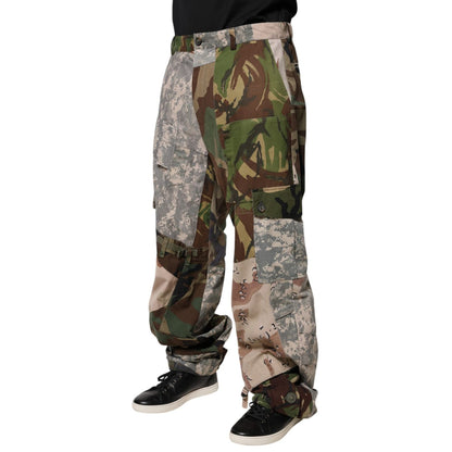 Dolce & Gabbana Multicolor Patchwork Camouflage Cargo Pants