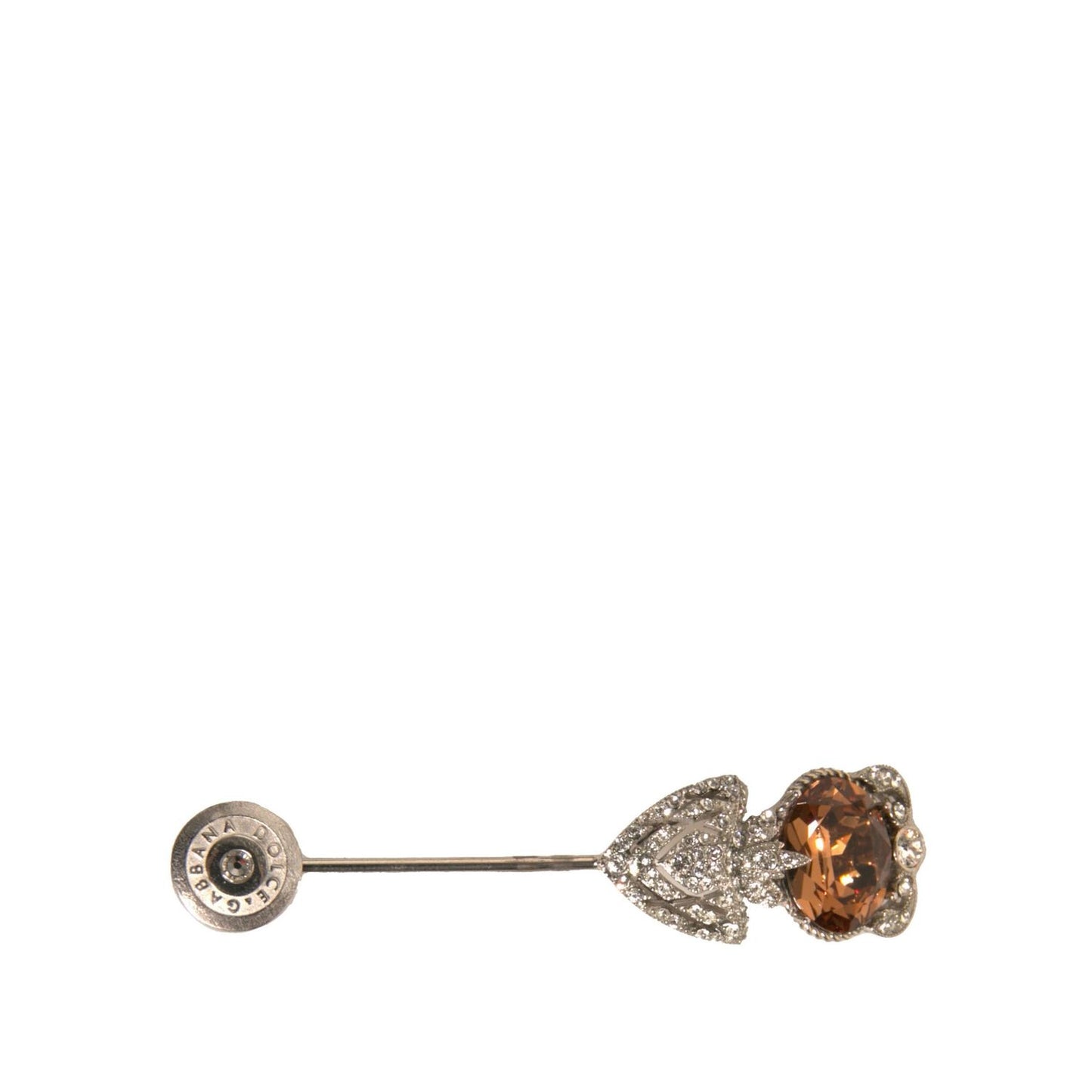 Dolce & Gabbana Silver 925 Sterling Silver Crystals Pin Collar Brooch