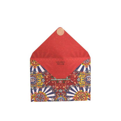 Dolce & Gabbana Multicolor Carretto Siciliano Envelope Post Card Holder