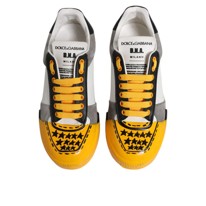 Dolce & Gabbana Multicolor Leather DNA Low Top Sneakers Shoes