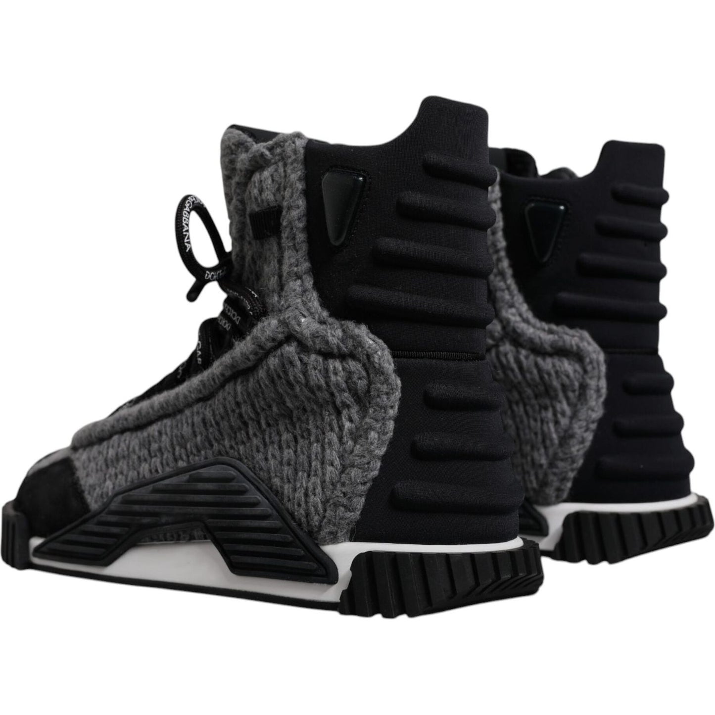 Dolce & Gabbana Gray Black NS1 High Top Boots Sneakers Shoes
