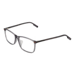 Ermenegildo Zegna Gray Men Glasses Frame in full-rim acetate with demo lenses, rectangle style, size 57-16-145, includes a branded case.