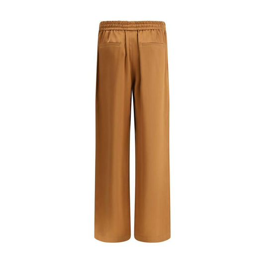 Dolce & Gabbana satin pajama pants with elastic waistband, straight leg, welt pockets, luxurious soft fabric, elegant sleepwear.