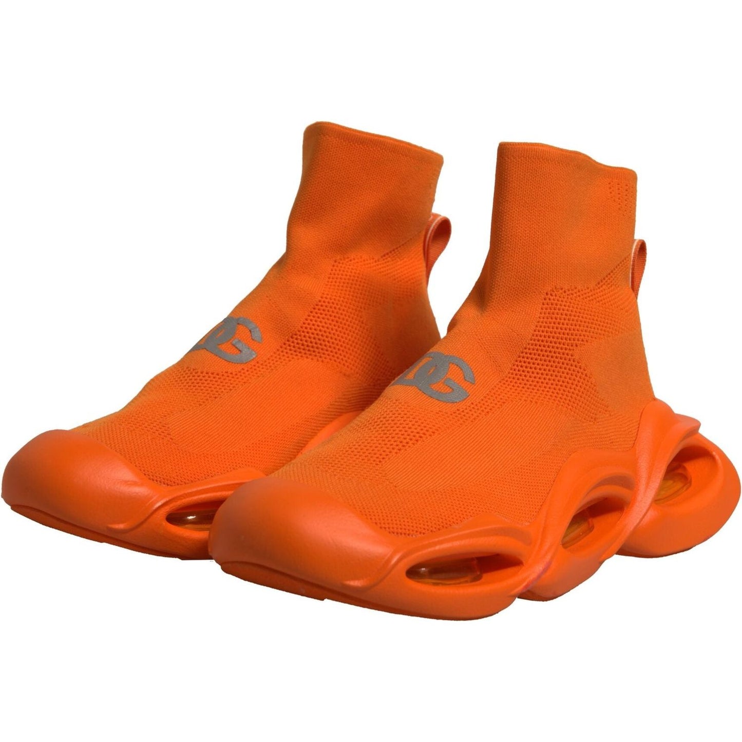 Dolce & Gabbana Orange Slip On Wave Socks Men Sneakers Shoes MV6969-44