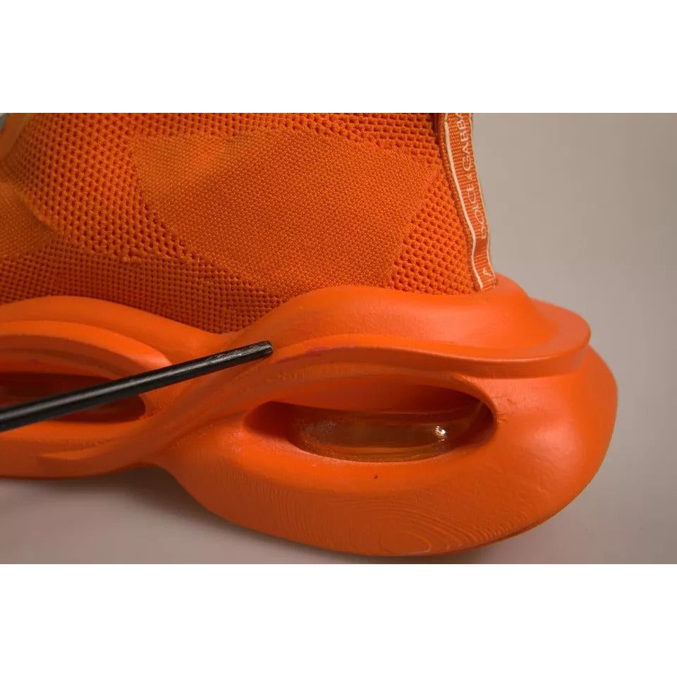 Dolce & Gabbana Orange Slip On Wave Socks Men Sneakers Shoes MV6969-44