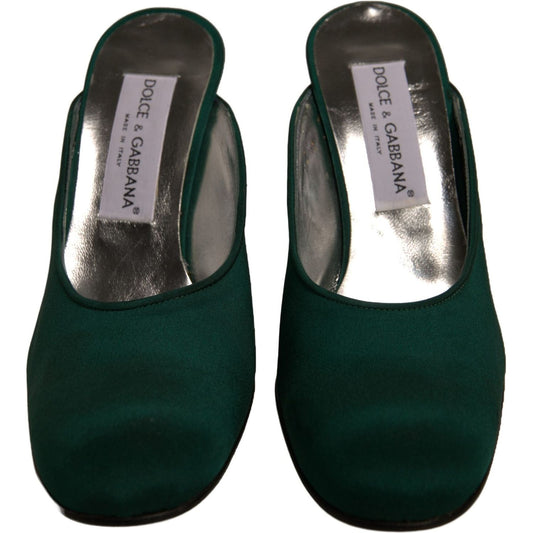 Dolce & Gabbana Green Suede Leather High Heel Pumps Shoes LA12386-39