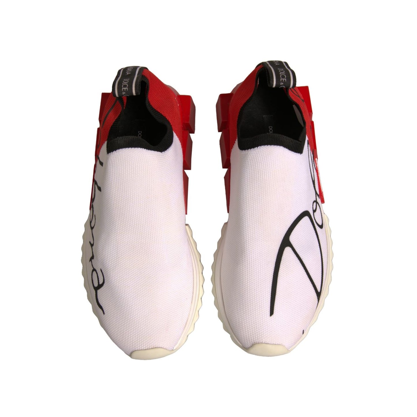Dolce & Gabbana White Red Low Top Sorrento Sneakers Shoes