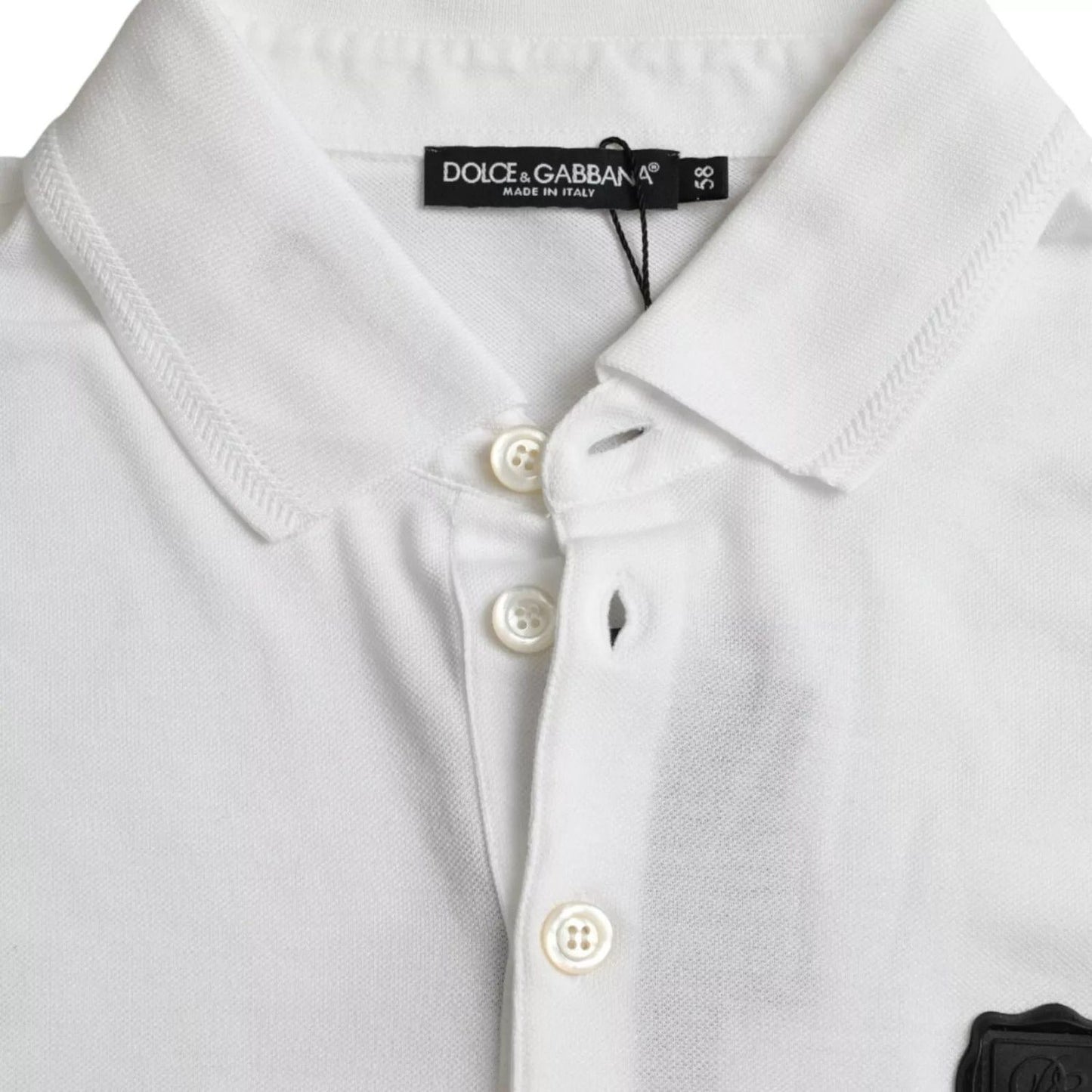Dolce & Gabbana White Logo Collared Short Sleeve T-shirt TSH851890-58
