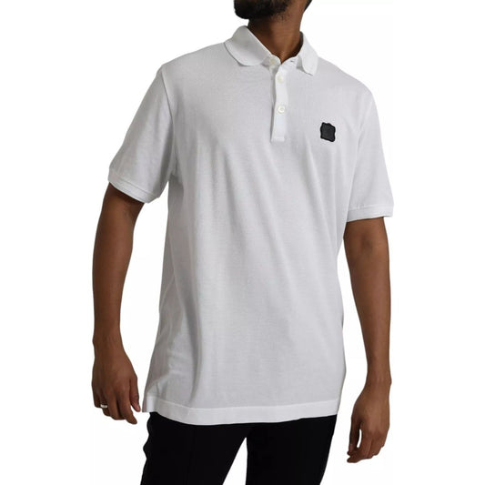 Dolce & Gabbana White Logo Collared Short Sleeve T-shirt TSH851890-58