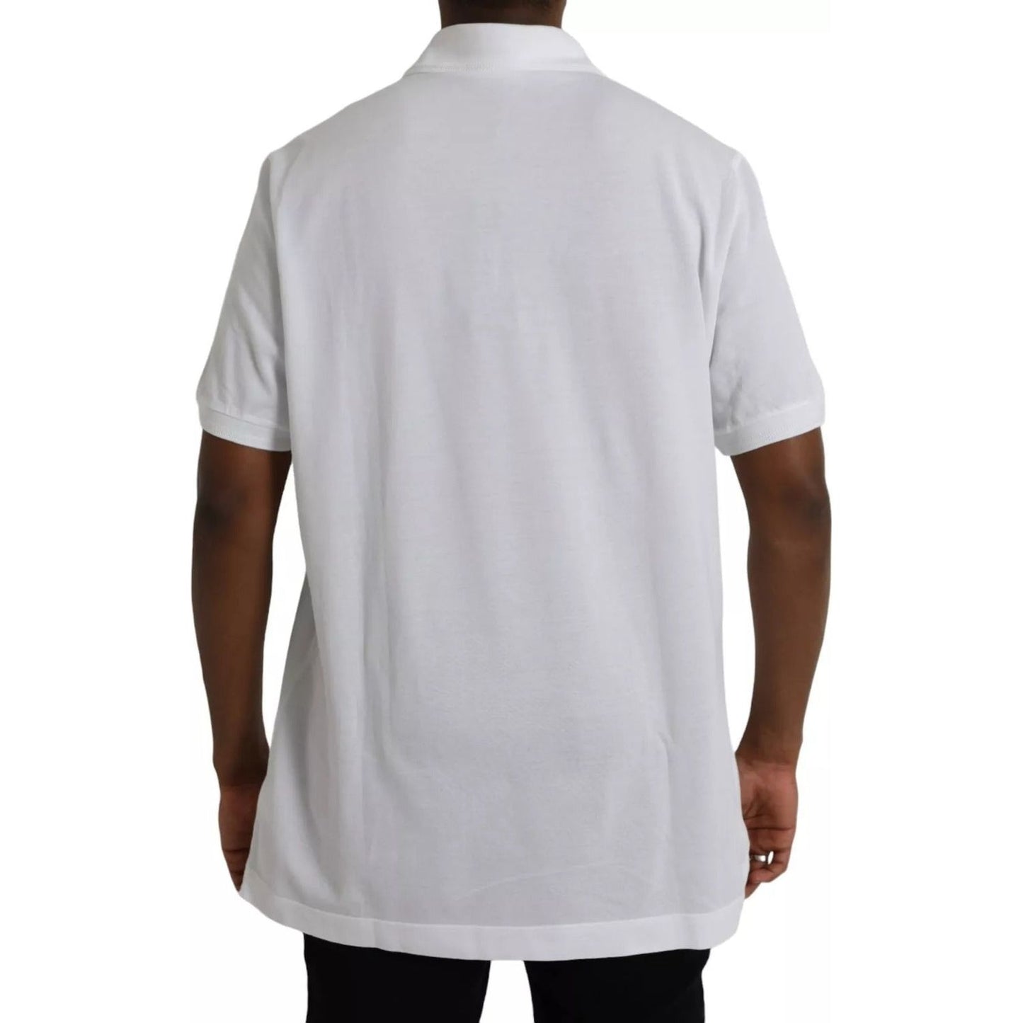 Dolce & Gabbana White Logo Collared Short Sleeve T-shirt TSH851890-58