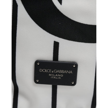 Dolce & Gabbana Black White Vulcano Royal King Print Men Backpack Bag