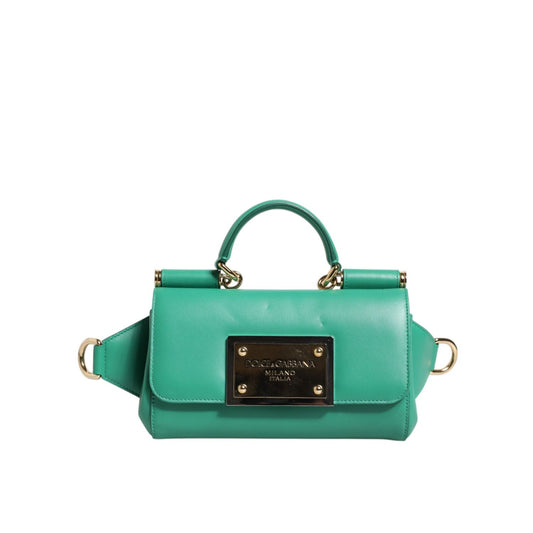 Dolce & Gabbana Emerald Green CalfskinLeather DG Logo Shoulder Bag BAG4000
