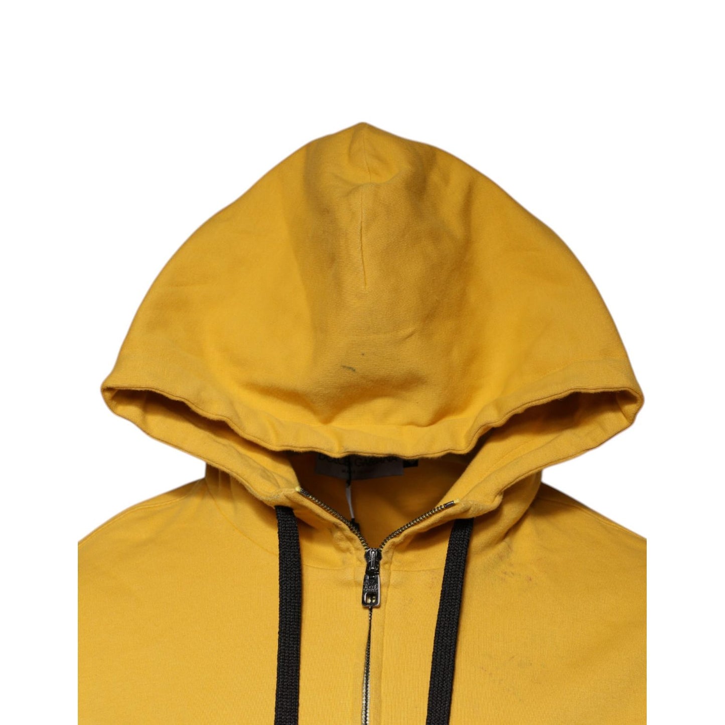 Dolce & Gabbana Yellow Logo Full Zip Hooded Sweatshirt Sweater