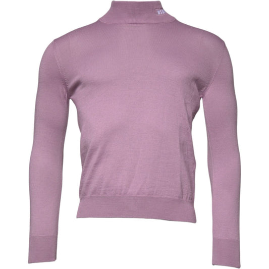 MSGM Purple Wool Knit Turtle Neck Long Sleeve Pullover Sweater TSH87733-46