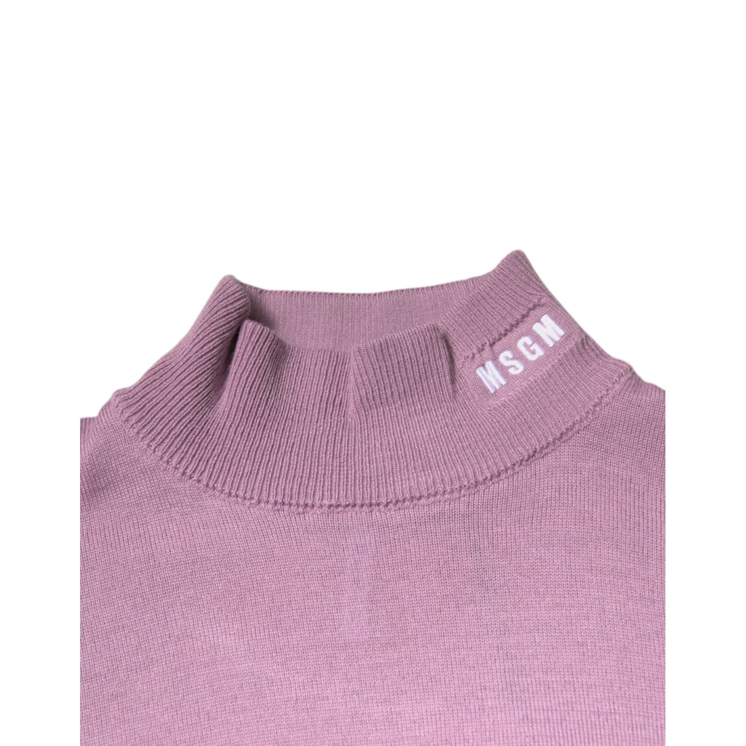 MSGM Purple Wool Knit Turtle Neck Long Sleeve Pullover Sweater
