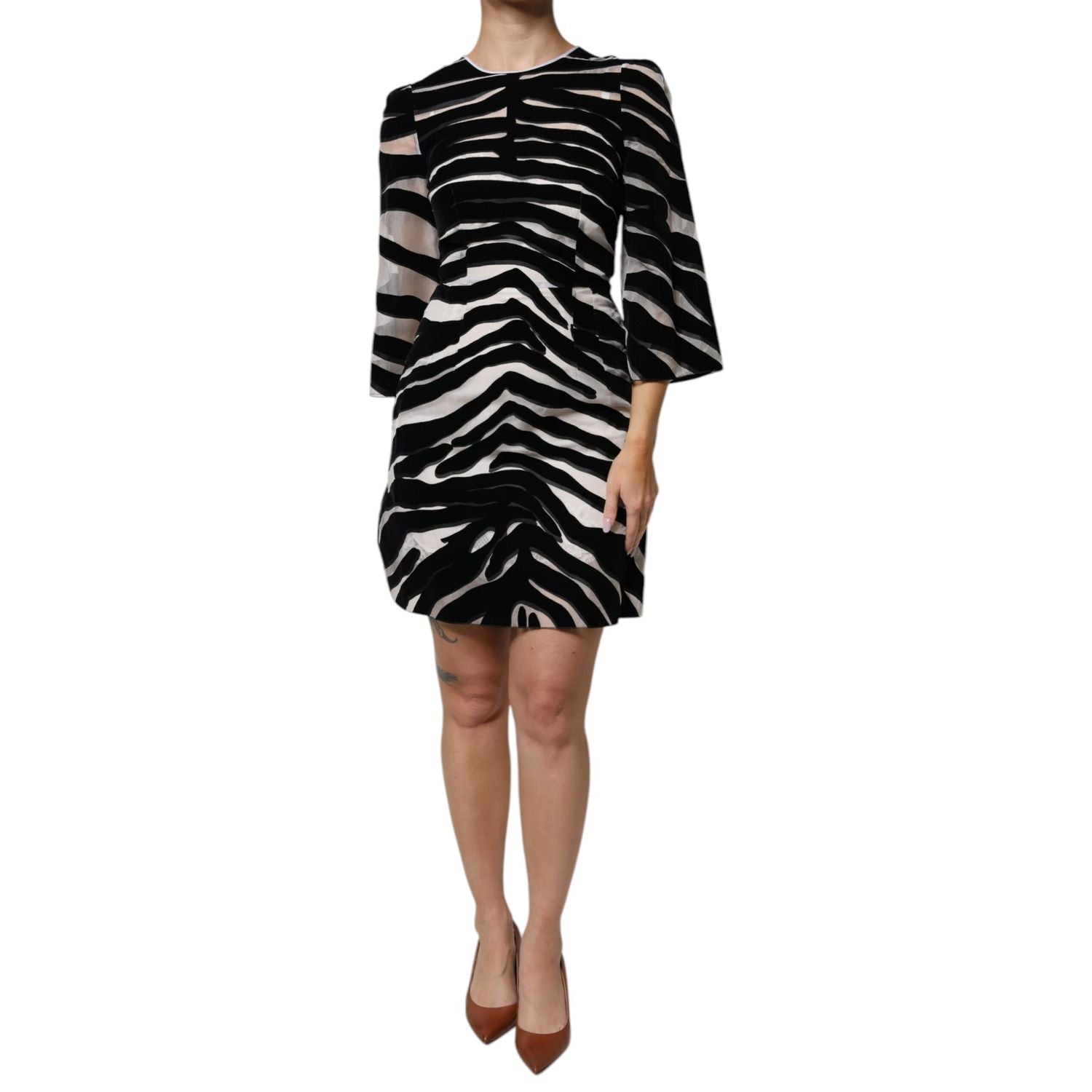 Dolce & Gabbana Black White Zebra A-line Sheath Mini Dress