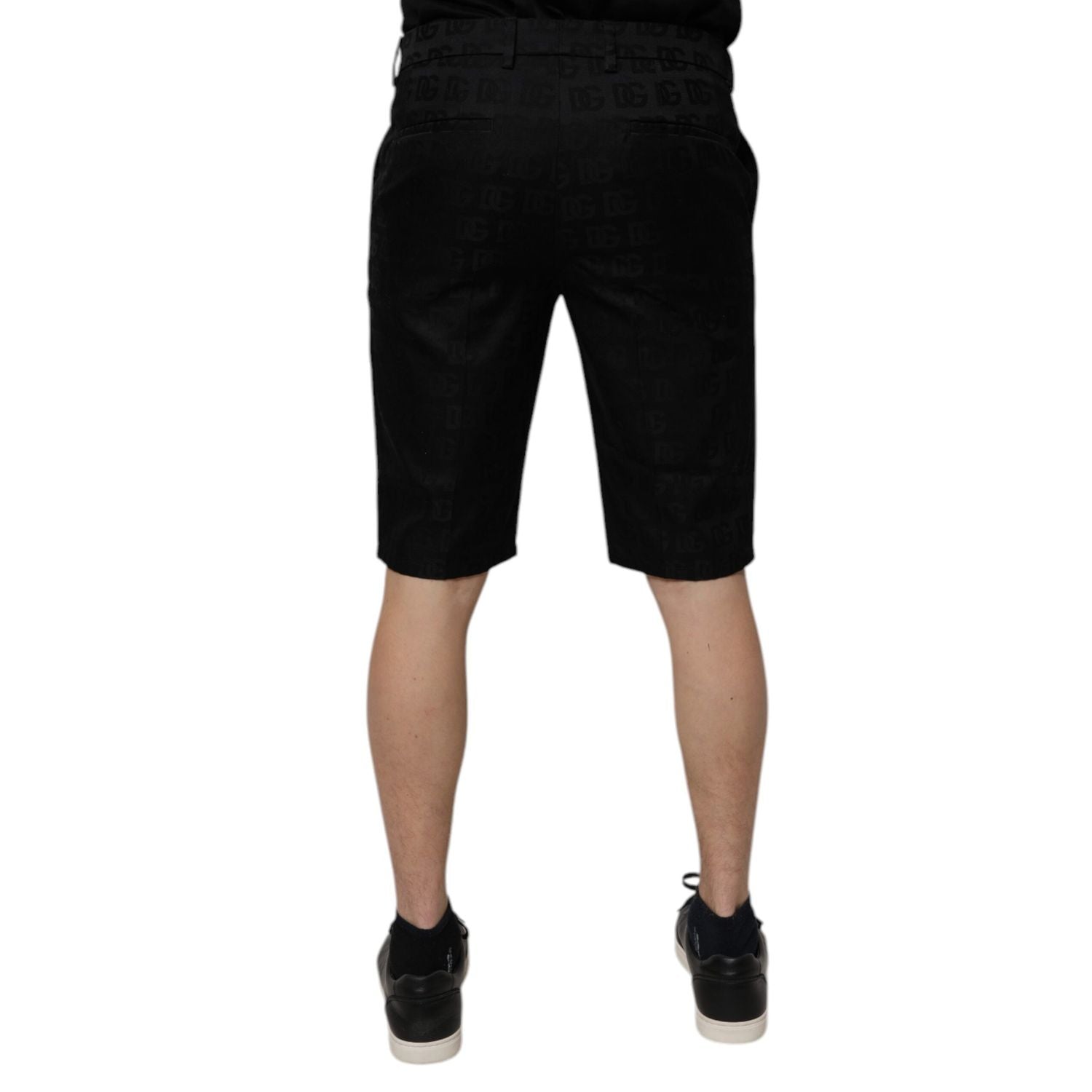 Dolce & Gabbana Black Cotton Casual Mid Waist Chino Shorts