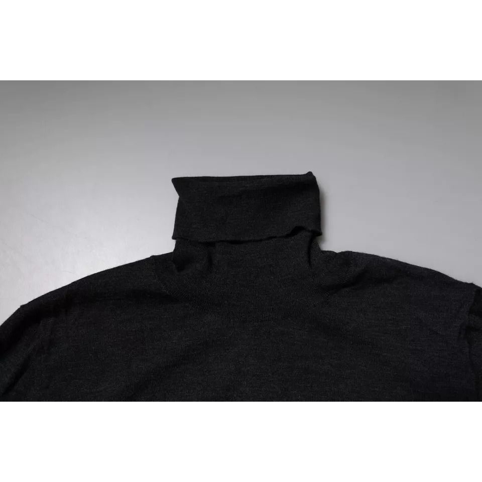 Dolce & Gabbana Black Wool Turtleneck Pullover Sweater