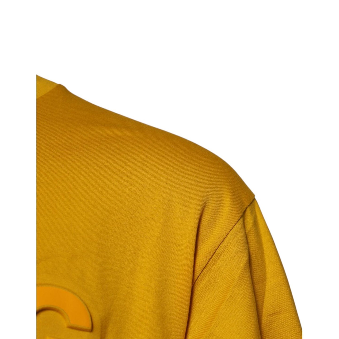 Dolce & Gabbana Dark Yellow Logo Cotton Men Crew Neck T-shirt