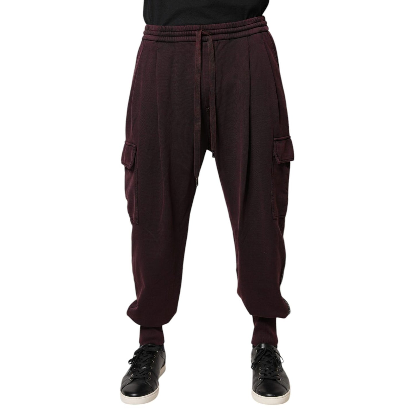 Dolce & Gabbana Dark Violet Cotton Cargo Jogger Pants