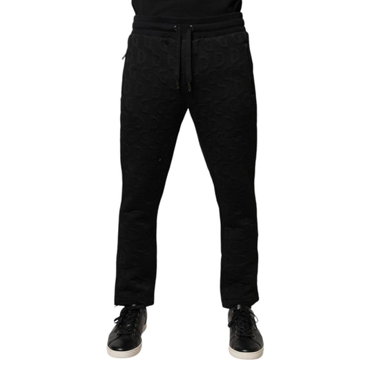 Dolce & Gabbana Black Logo Monogram Jogger Sweatpants Pants
