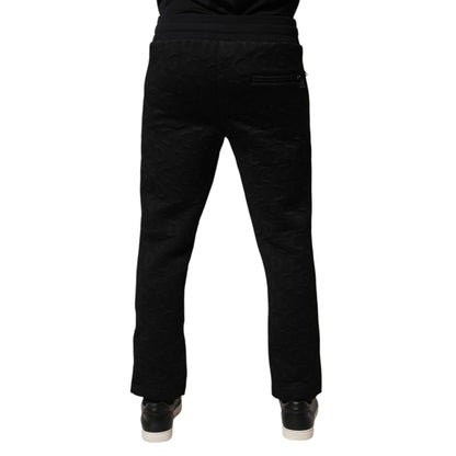 Dolce & Gabbana Black Logo Monogram Jogger Sweatpants Pants