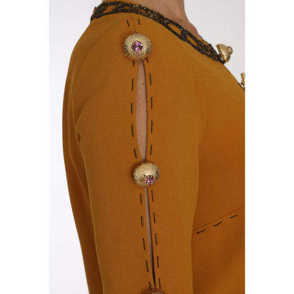 Dolce & Gabbana Brown Mini Crystal Embellished Dress
