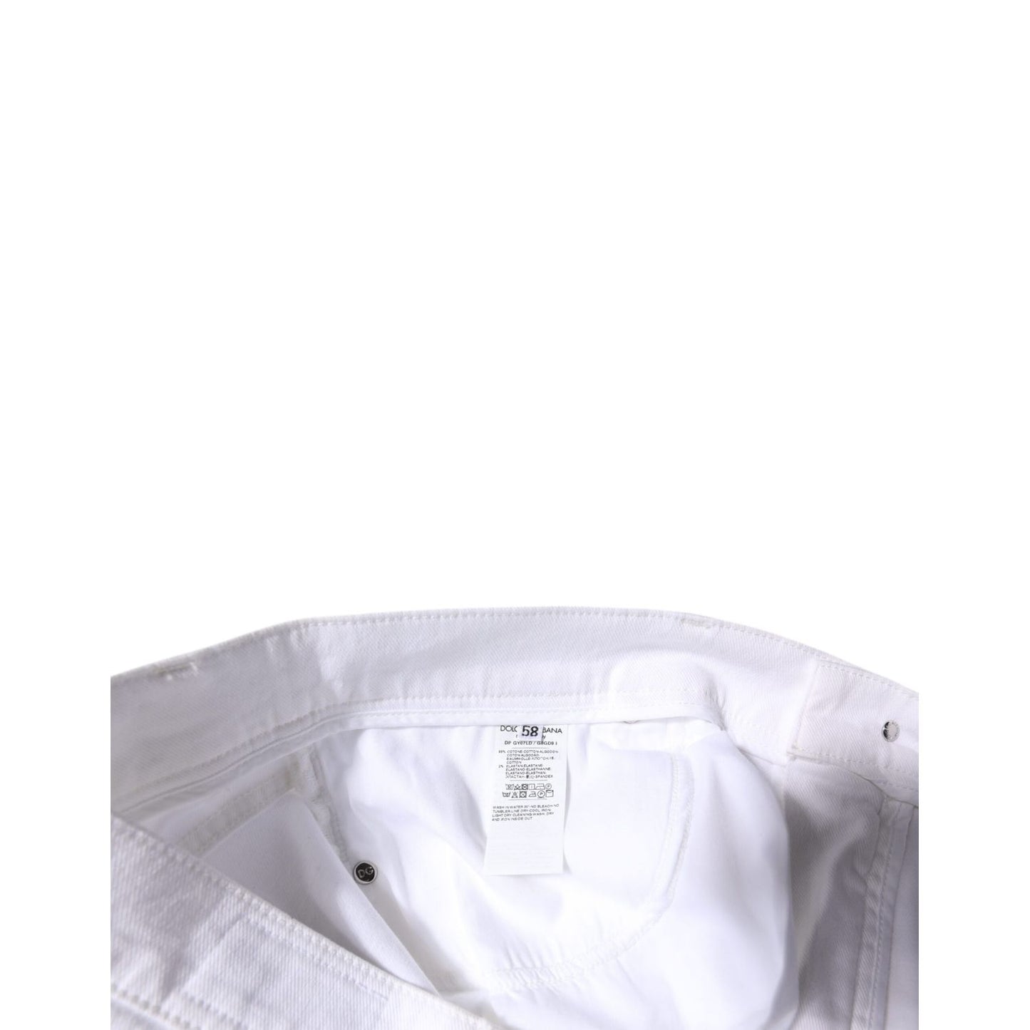 Dolce & Gabbana White Cotton Stretch Skinny Men Denim Jeans