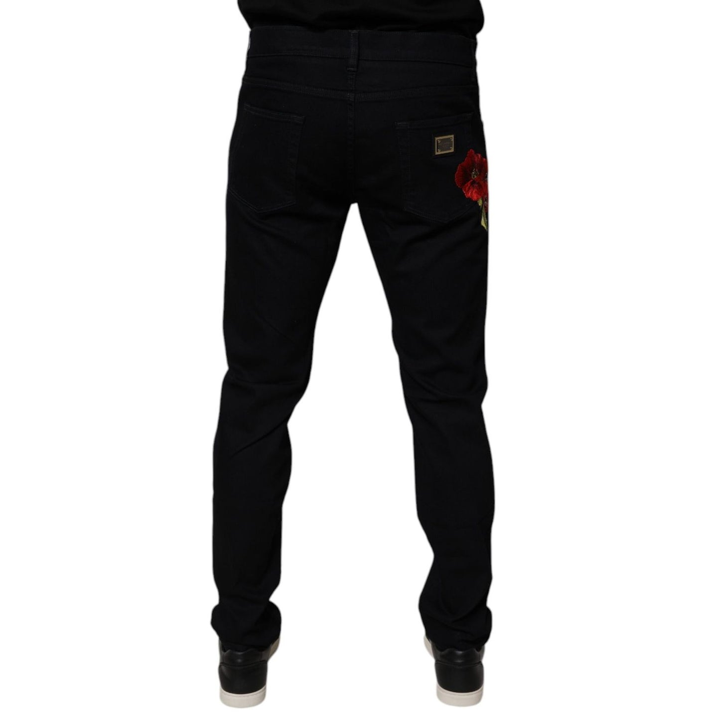 Dolce & Gabbana Black Cotton Stretch Slim Fit Men Denim Jeans