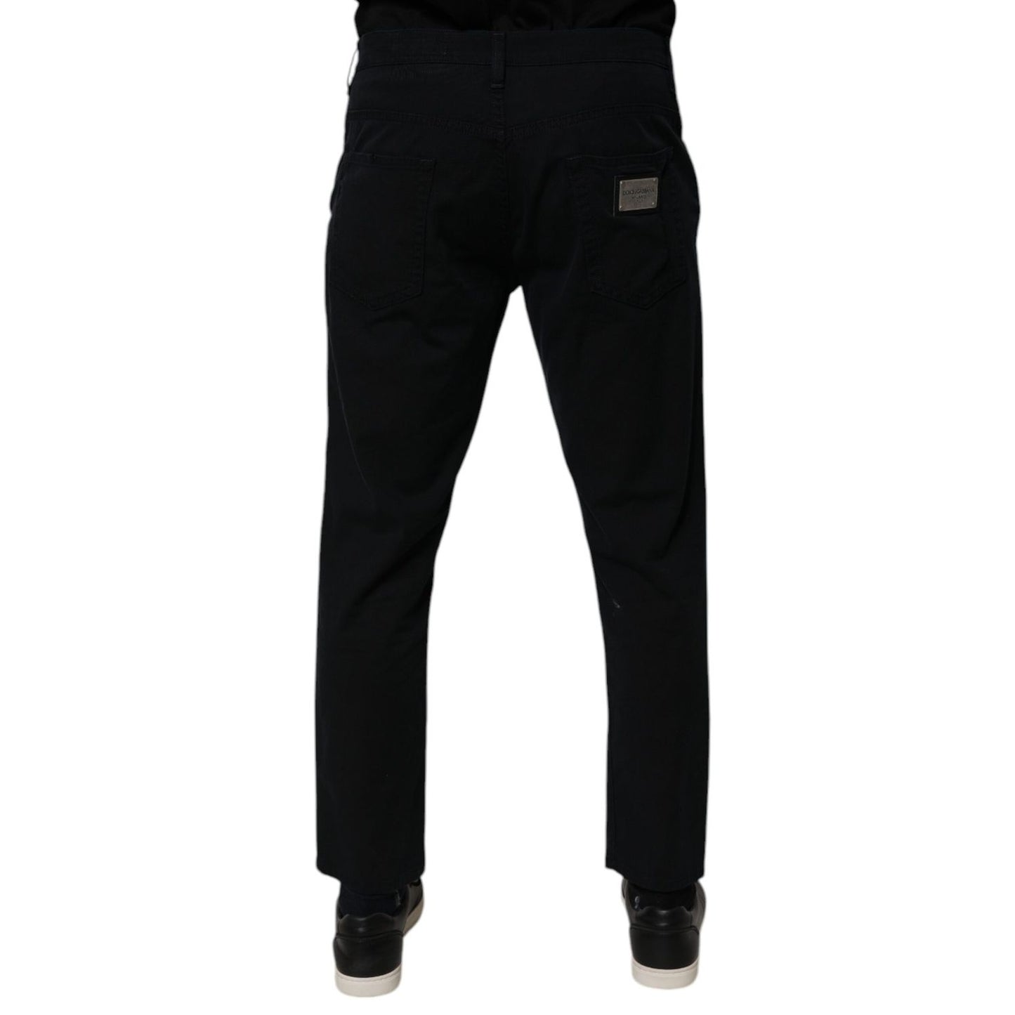 Dolce & Gabbana Dark Blue Cotton Stretch Loose Men Denim Jeans