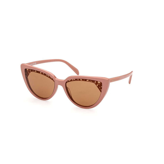 Emilio Pucci brown acetate sunglasses for women, model EP0183-5845E with 58/17/140mm dimensions, category 2 lenses.