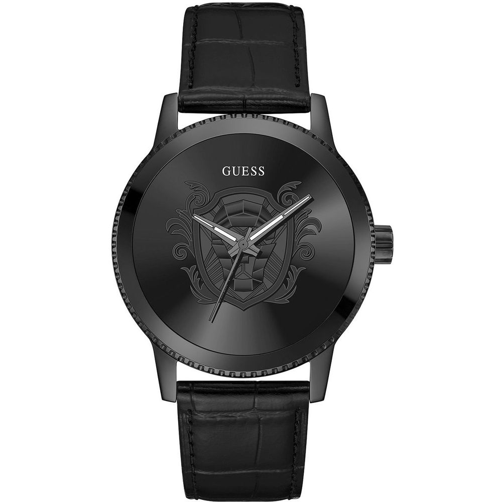 Guess Black Leather Dress Watch