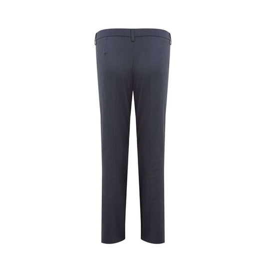 Lardini chic blue linen trousers, back view, showcasing Italian craftsmanship and contemporary style for a polished, breathable ensemble.