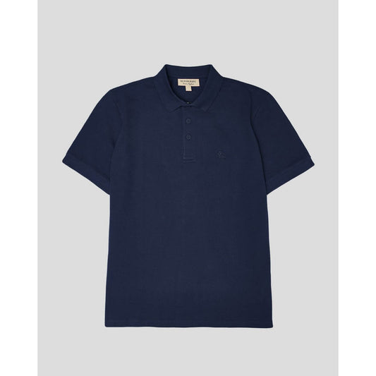 Burberry Navy Blue Cotton Collared Polo Shirt