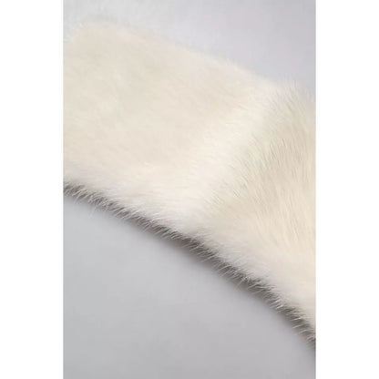 Dolce & Gabbana White Mink Fur Collar Women Neck Wrap Scarf