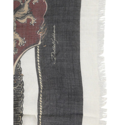 Dolce & Gabbana Multicolor Printed Cashmere Foulard Scarf